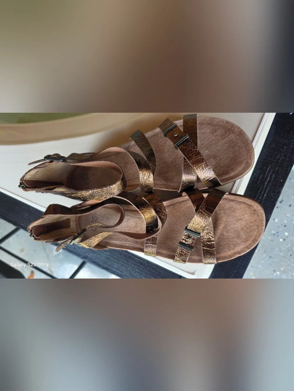 UGG Metallic Bronze Strappy Sandals
